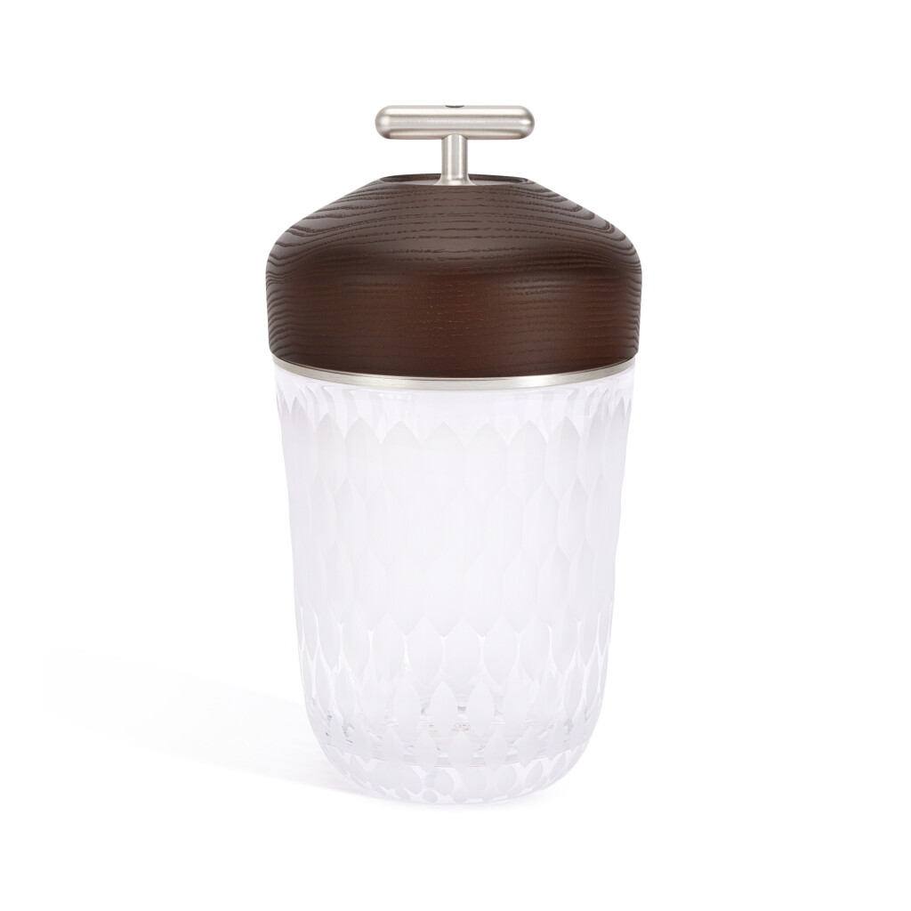 View full screen - View 1 of Lot 681. Folia Dark Wood Satin-Finished Crystal Portable Lamp Aluminium Hardware.