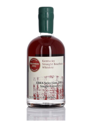 View full screen - View 1 of Lot 130. EBRA Special Reserve Barrel #1.6 15 Year Old 73.75 abv 1999 (1 BT 75cl).