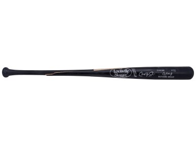 View full screen - View 1 of Lot 43. 1997 Cal Ripken Jr. Game Used and Signed Louisville Slugger P72 Model Bat Used on 6/27/97 - Broken Bat Single (Ripken LOA & PSA/DNA GU 8.5).