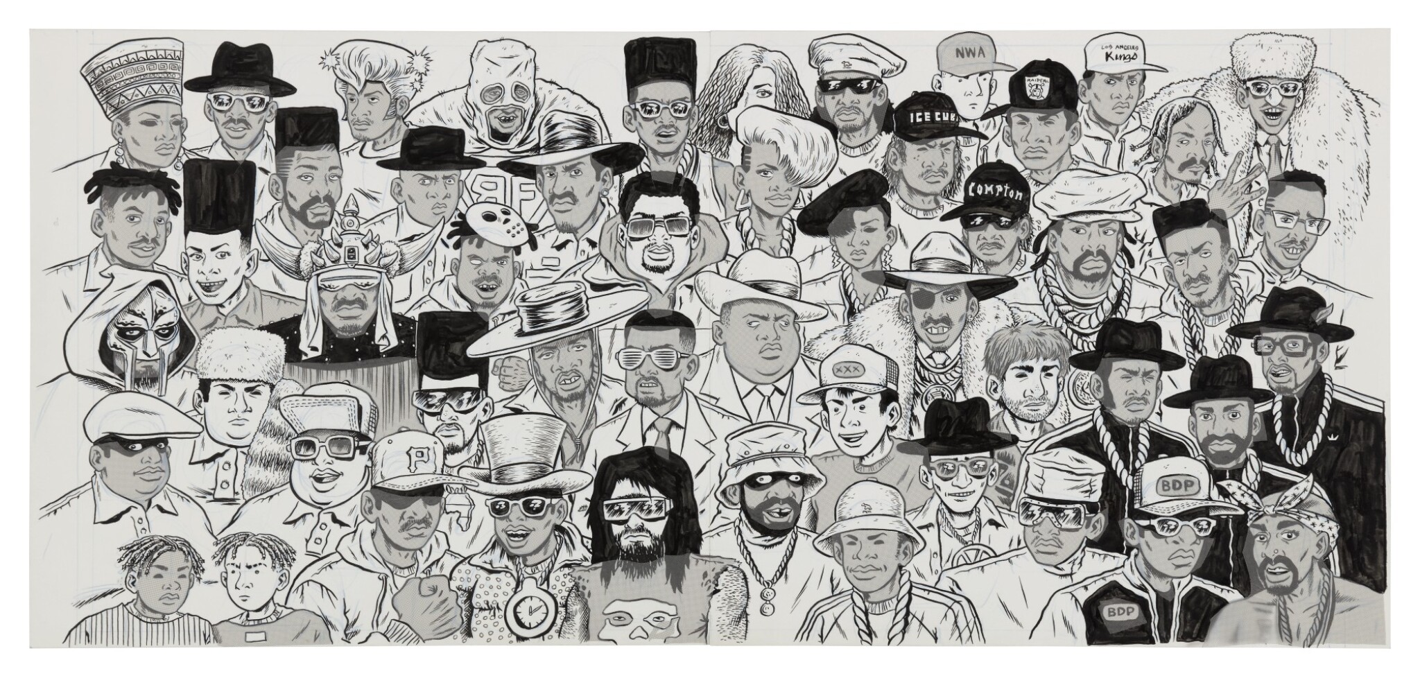 ED PISKOR Original Slipcase Art For Volumes 3 4 Of The Hip Hop ed-piskor-original-slipcase-art-for-volumes-3-4-of-the-hip-hop
