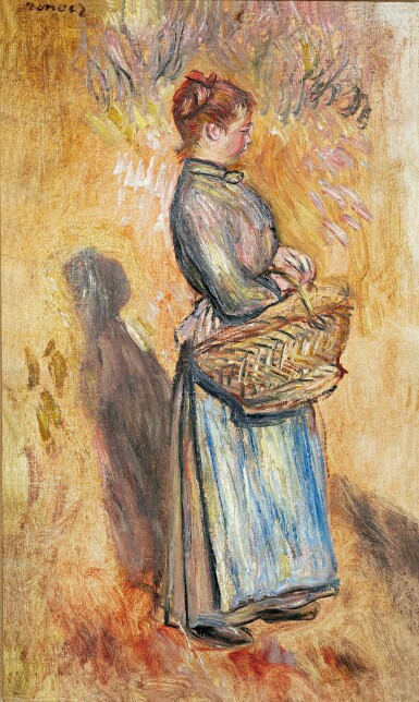 View full screen - View 1 of Lot 392. Paysanne debout dans un paysage.