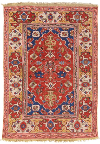 View full screen - View 1 of Lot 87. A 'TRANSYLVANIAN' DOUBLE NICHE RUG, OUSHAK REGION, WEST ANATOLIA.