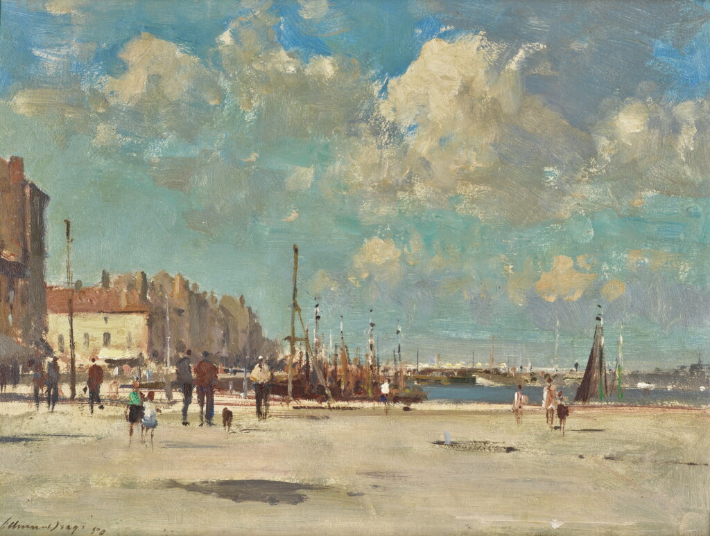 View full screen - View 1 of Lot 45. EDWARD SEAGO, R.W.S. | OCTOBER SKY - OSTEND.