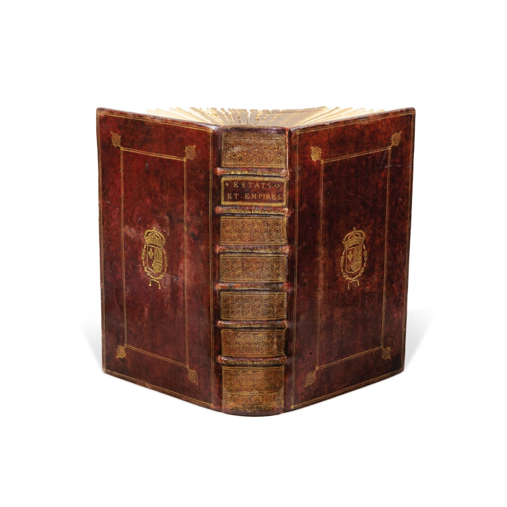 View full screen - View 1 of Lot 101. Nouveau theatre du monde concernant les Estats, empires, royaumes, et principautez... Paris, Antoine Estienne, 1660-1661. In-folio. Maroquin rouge aux armes d'Anne d'Autriche..