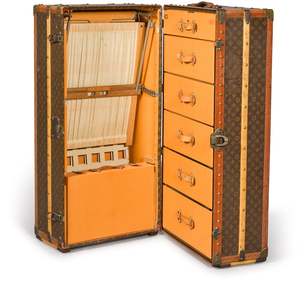 View full screen - View 1 of Lot 138. Vintage Monogram Canvas Steamer Wardrobe Trunk, circa 1920-1930s.