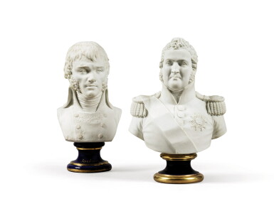 View full screen - View 1 of Lot 419. Two Sevres white biscuit portrait busts.