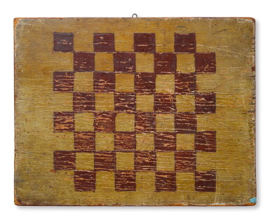 View full screen - View 1 of Lot 189. Four American Polychrome Paint-Decorated Gameboards, Late 19th or early 20th century.