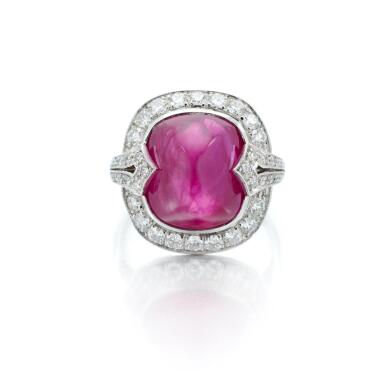 View full screen - View 1 of Lot 137. Ruby and diamond ring (Anello con rubino e diamanti).