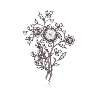View full screen - View 1 of Lot 1044. Diamond brooch, late 19th century.