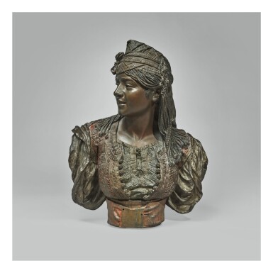 View full screen - View 1 of Lot 463. ÉMILE-CORIOLAN-HIPPOLYTE GUILLEMIN | BUST OF AN ALGERIAN WOMAN .