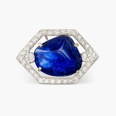 View full screen - View 1 of Lot 1444. Sapphire and Diamond Pendant | 17.80克拉 天然「緬甸」未經加熱藍寶石 配 鑽石 掛墜.