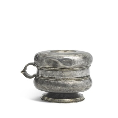 View full screen - View 1 of Lot 71. A medieval Germanic parcel-gilt silver double cup, unmarked, mid-14th century.