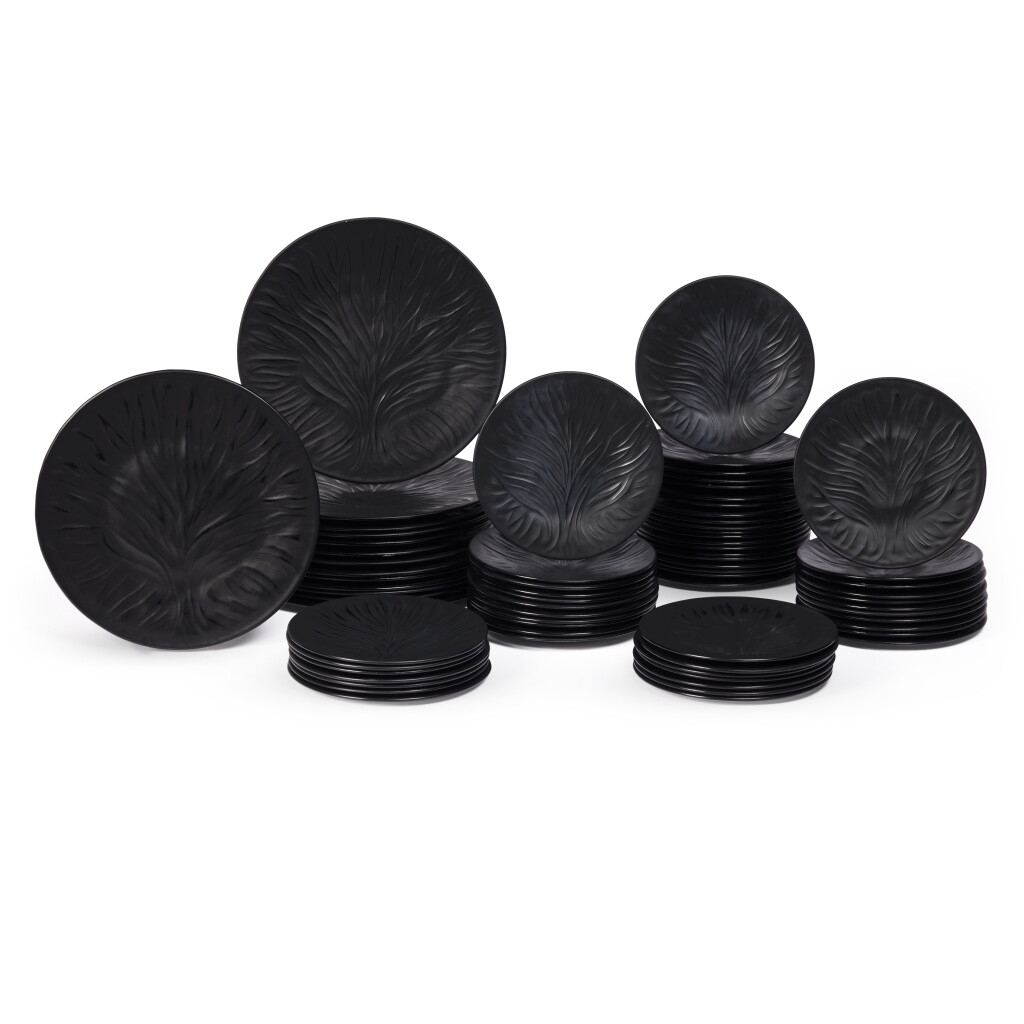 View full screen - View 1 of Lot 230. A Lalique 'Algues Noir' Pattern Part-Service, 20th Century.