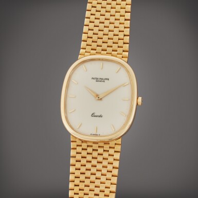 View full screen - View 1 of Lot 1. Reference 3838/1 Ellipse | A yellow gold bracelet watch, Circa 1985 .