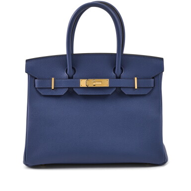 View full screen - View 1 of Lot 41. Bleu Brighton Epsom Birkin 30 Gold Hardware, 2018.