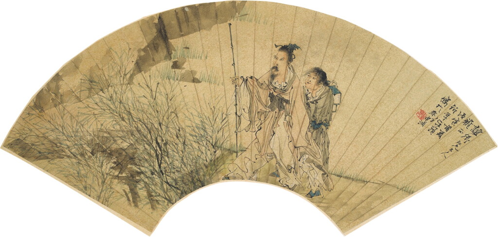 View full screen - View 1 of Lot 2534. 任頤 策杖行吟 | Ren Yi, Strolling by the Shore.
