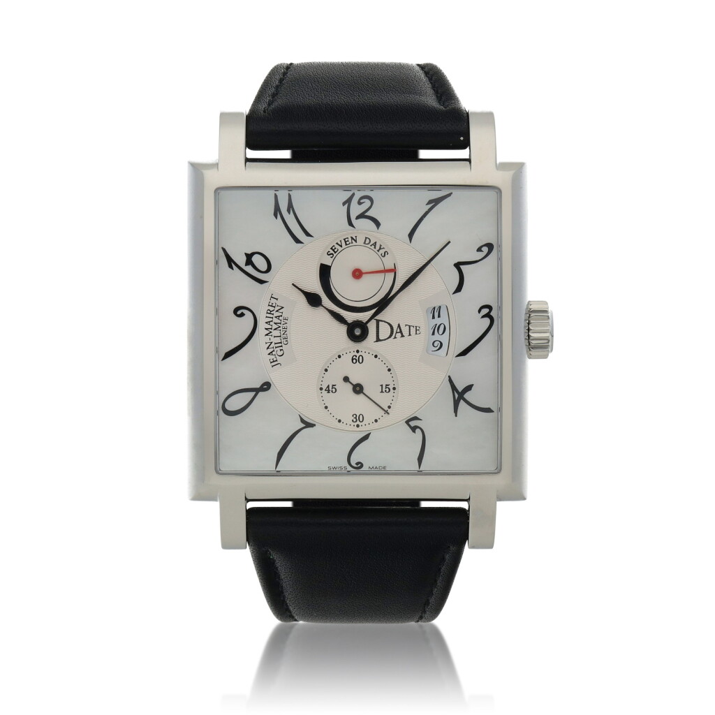 View full screen - View 1 of Lot 105. Continentes Limited edition stainless steel wristwatch with date,with power reserve indication and mother-of-pearl dial Circa 2005.