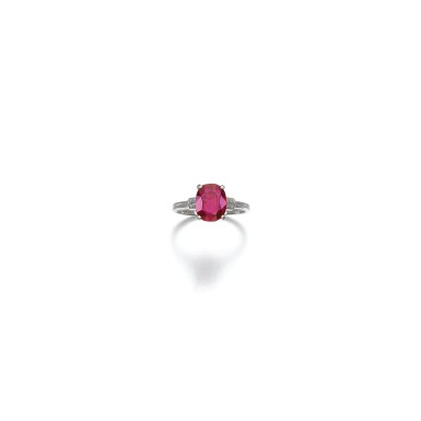 View full screen - View 1 of Lot 11. RUBY AND DIAMOND RING, TIFFANY & CO..