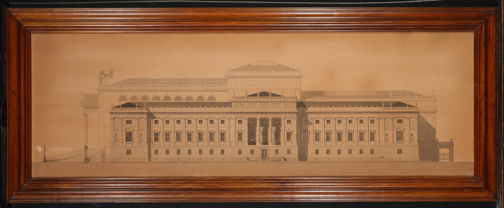 View full screen - View 1 of Lot 261. An Architectural Elevation of a Neoclassical Building in the manner of Schinkel.