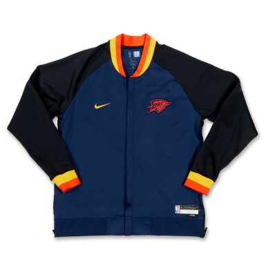 View full screen - View 1 of Lot 119. Bismack Biyombo Oklahoma City Thunder 2023-2024 City Edition Warmup Set.