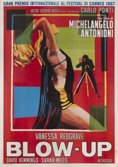 View full screen - View 1 of Lot 129. Blow-Up (1966), first Italian release poster (1967).
