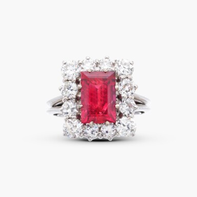 View full screen - View 1 of Lot 889. Ruby and Diamond Ring.