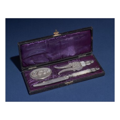 View full screen - View 1 of Lot 155. A SILVER AND MOTHER-OF-PEARL CIRCUMCISION SET.