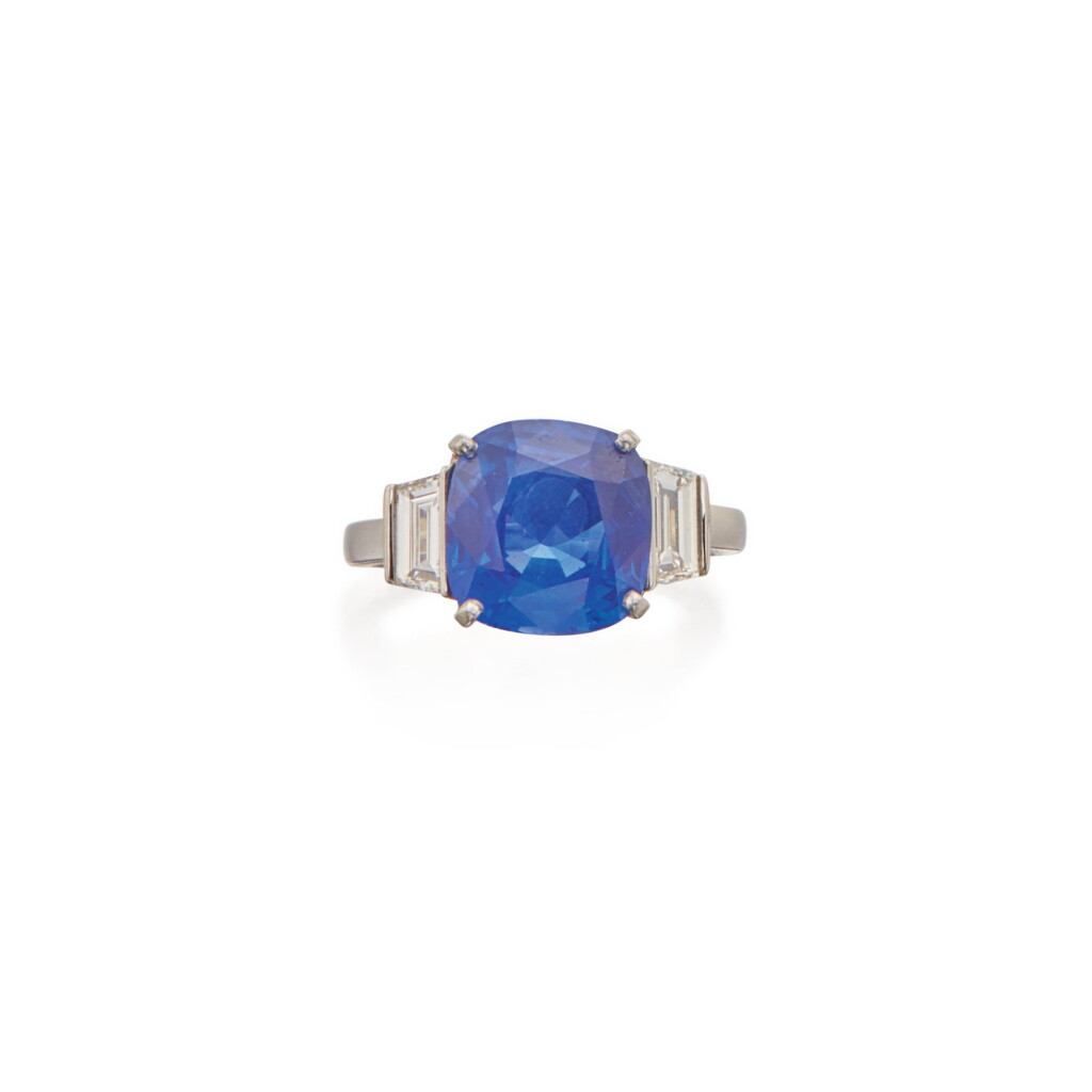 View full screen - View 1 of Lot 97. Cartier | Sapphire and Diamond Ring.