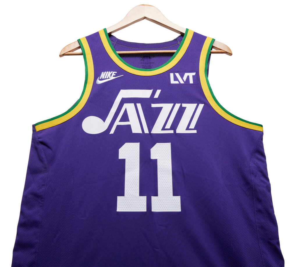View full screen - View 1 of Lot 143. Kris Dunn Utah Jazz 2023-2024 Kia NBA Tip-Off Game Worn Classic Edition Jersey.