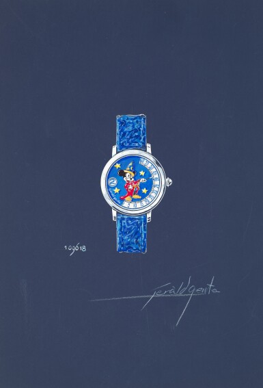 View full screen - View 1 of Lot 1001. An original prototype design of a Gerald Genta Fantasy wristwatch with accompanying NFT, Circa 1991 .