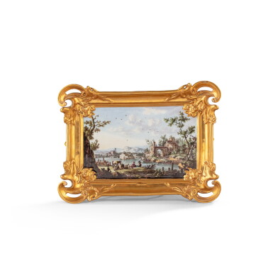 View full screen - View 1 of Lot 707. A Fürstenberg porcelain rectangular wall plaque, circa 1765-70.