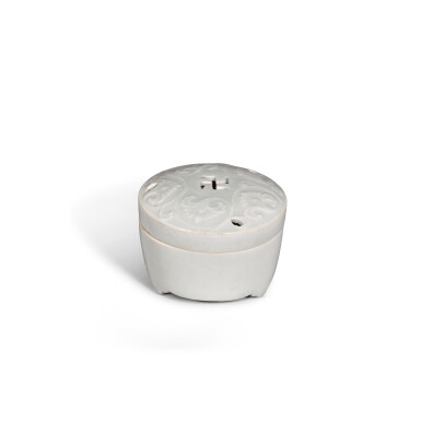 View full screen - View 1 of Lot 162. A reticulated Qingbai incense burner and cover, Song dynasty.