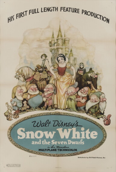 View full screen - View 1 of Lot 62. Snow White and the Seven Dwarfs (1937), poster, US .