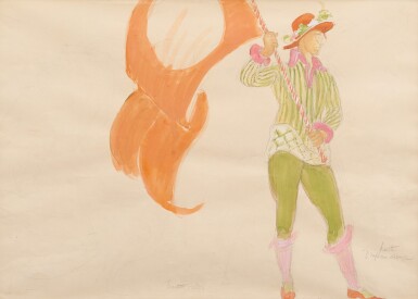 View full screen - View 1 of Lot 21. Porte drapeau orange (Étude pour la XXIVe Fête fédérale de chant, 1928).