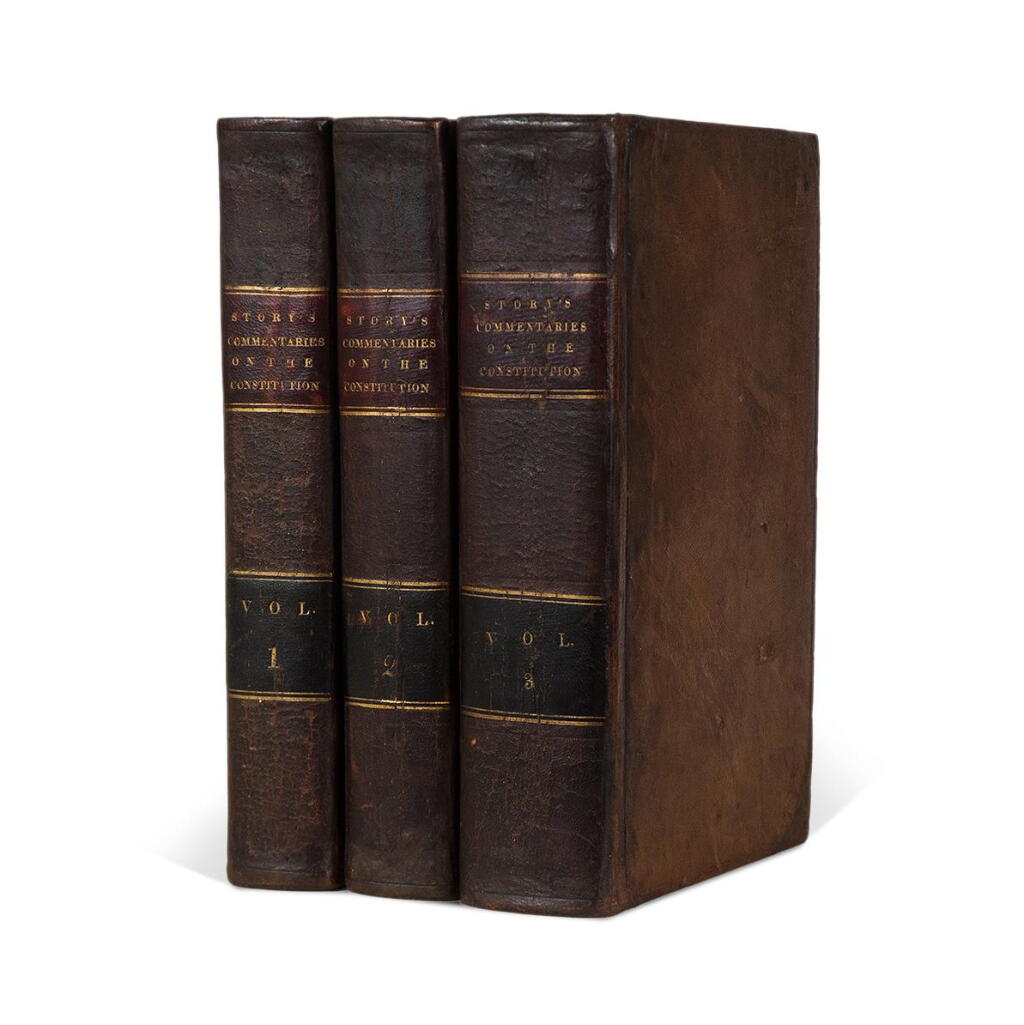 View full screen - View 1 of Lot 1028. Story, Joseph | First of this authoritative treatise on the Constitution.