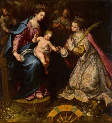 View full screen - View 1 of Lot 58. The Mystic Marriage of Saint Catherine.