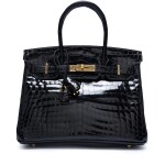 Black Shiny Niloticus Crocodile Birkin 30 Gold Hardware, 2021