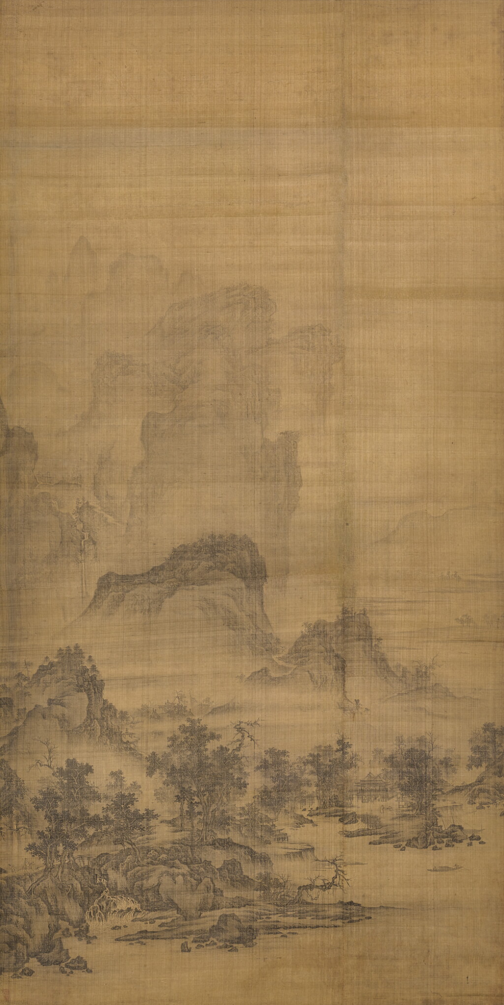 View full screen - View 1 of Lot 2551. ANONYMOUS (MING DYNASTY) 佚名(明) | FISHING VILLAGE 煙嵐峰巒.