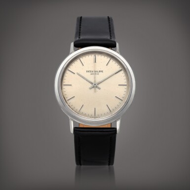 View full screen - View 1 of Lot 472. Calatrava, Reference 3569/1 | A white gold wristwatch | Circa 1979.
