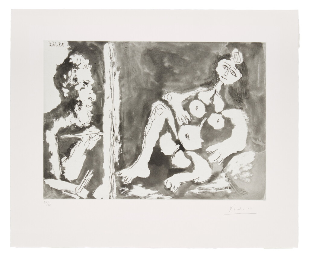 View full screen - View 1 of Lot 120. Peintre, et modèle avec un noeud dans les cheveux (Bloch 1161; Baer 1150).