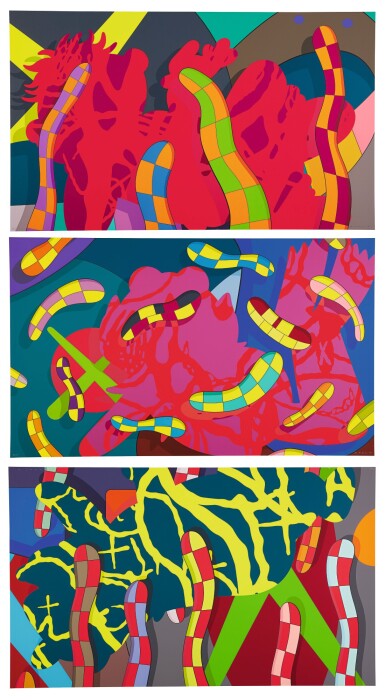 View full screen - View 1 of Lot 107. KAWS | LOST TIME; ALONE AGAIN; AND FAR FAR DOWN.