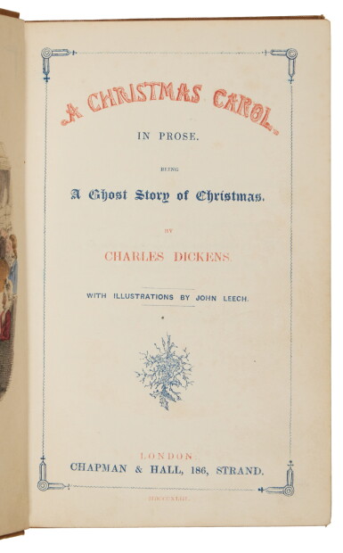 View full screen - View 1 of Lot 1041. Dickens, Charles | "A Christmas Carol"—first edition, second issue, the Suzannet-Self copy.