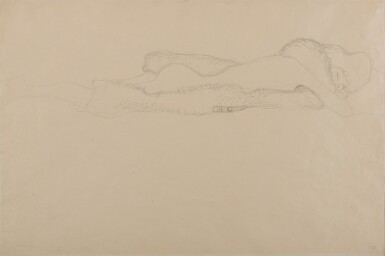 View full screen - View 1 of Lot 37. Auf dem Bauch liegender Akt mit Pelzboa (Reclining Nude with Fur Boa) .