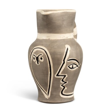 View full screen - View 1 of Lot 39. Pichet gravé gris.