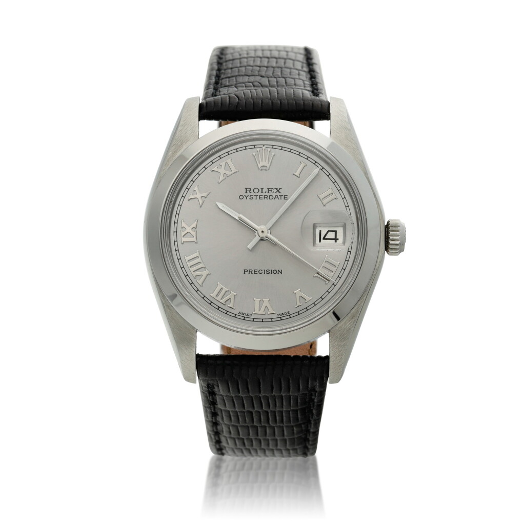 View full screen - View 1 of Lot 213. Reference 6694 OysterDate, A stainless steel wristwatch with date, Circa 1979.
