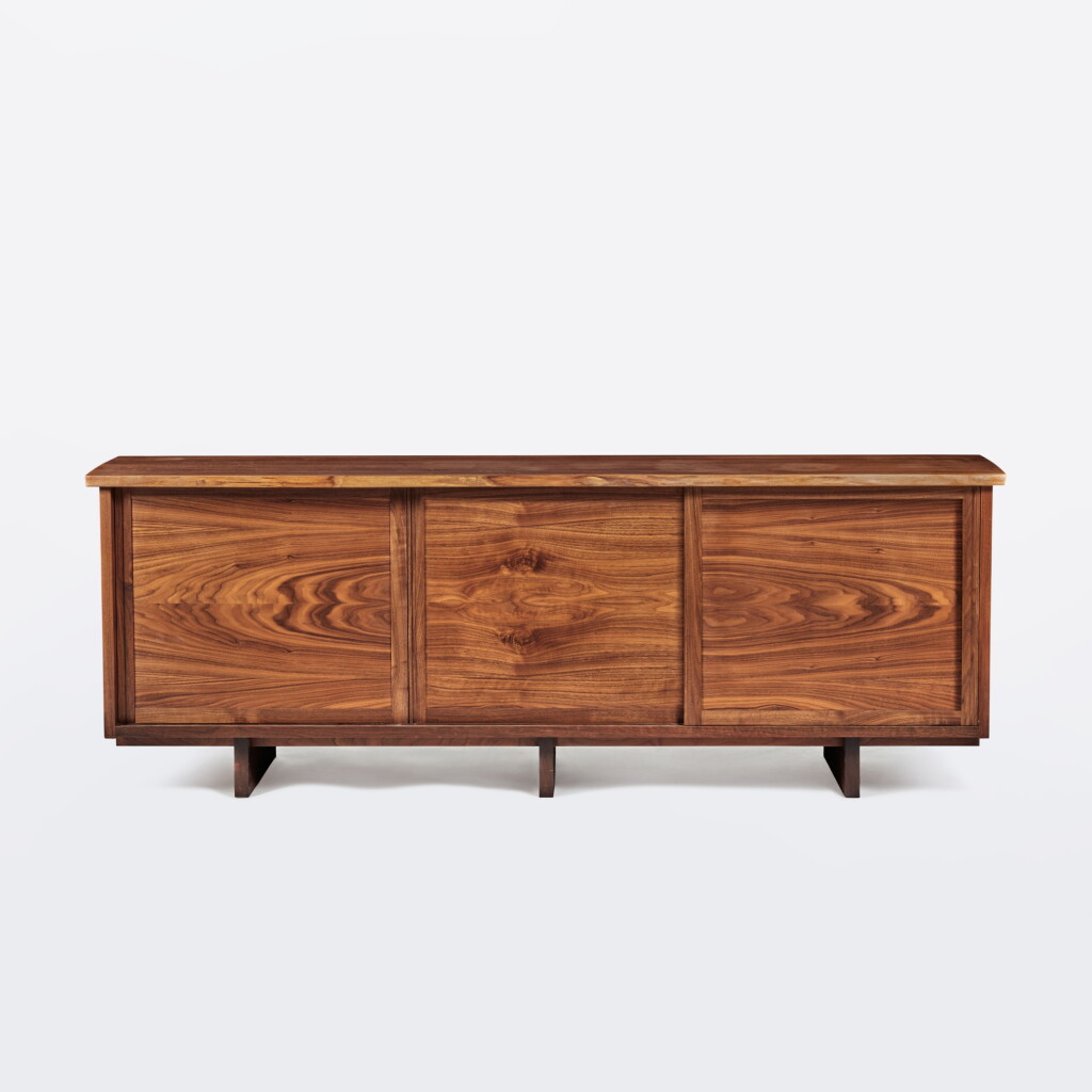 View full screen - View 1 of Lot 92. Triple Sliding Door Cabinet.