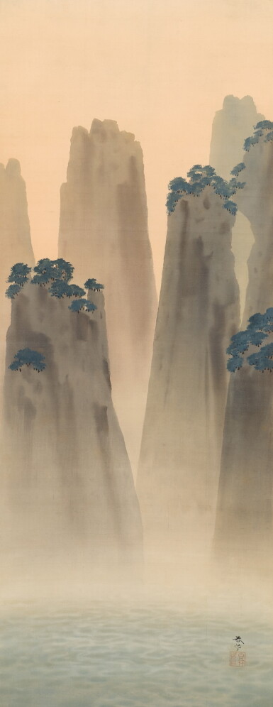 View full screen - View 1 of Lot 2136. Hishida Shunso (1874-1911), Mount Horai (Horai-zan), Meiji period, early 20th century | 菱田春草 蓬莱山 明治時代後期 20世紀初頭.