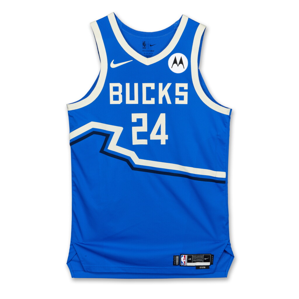 View full screen - View 1 of Lot 60. Pat Connaughton Milwaukee Bucks 2024-2025 Game Issued City Edition Jersey .