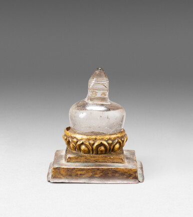 View full screen - View 1 of Lot 114. A rock crystal stupa Nepal, 19th century | 尼泊爾 十九世紀 水晶佛塔.