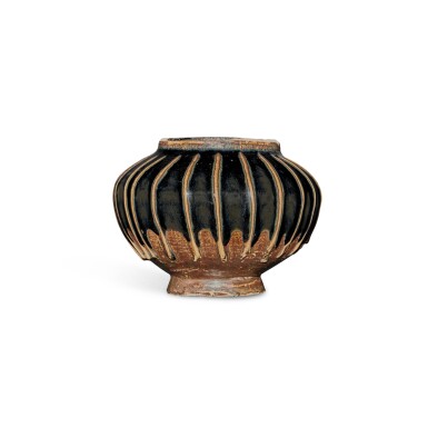 View full screen - View 1 of Lot 142. A black-glazed ribbed jar, Northern Song dynasty.